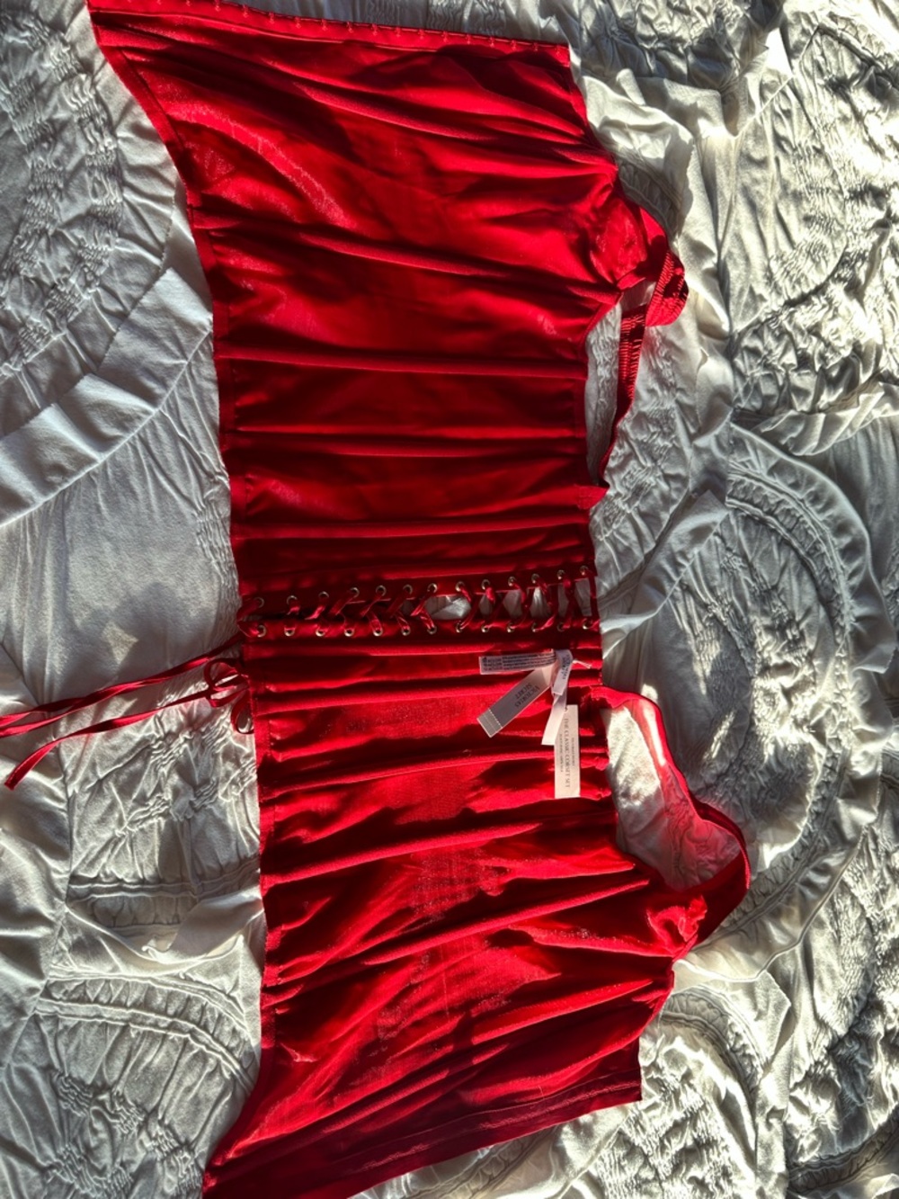 Victoria's Secret Red Silk Corset Top - Picture 5 of 8